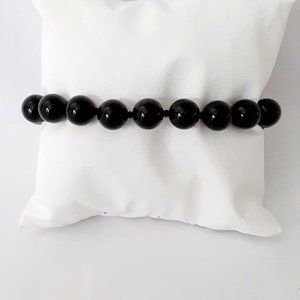 Vintage double knotted onyx bead bracelet